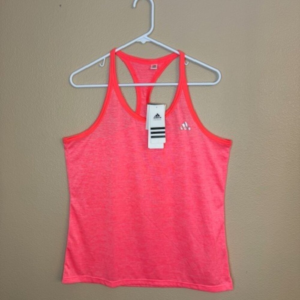 Adidas Womens sz L Climalite Hi 5 Tank Top Red Pink Brand new with Tags 1018